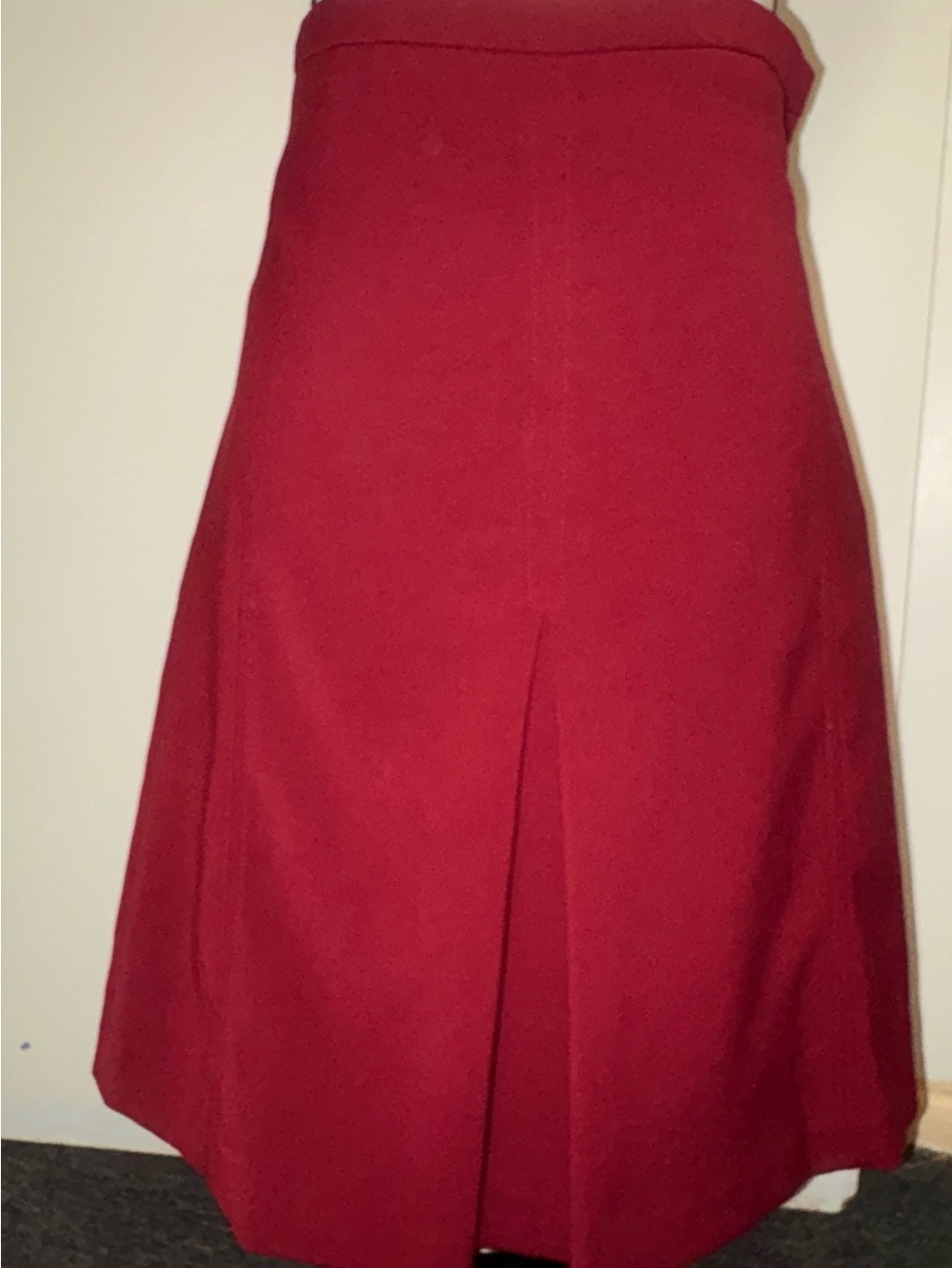 Jones New York Deep Red A-Line Midi Skirt with Center Front Pleat